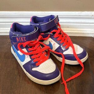 Nike Kids Purple, white, blue and neon high top Sneakers